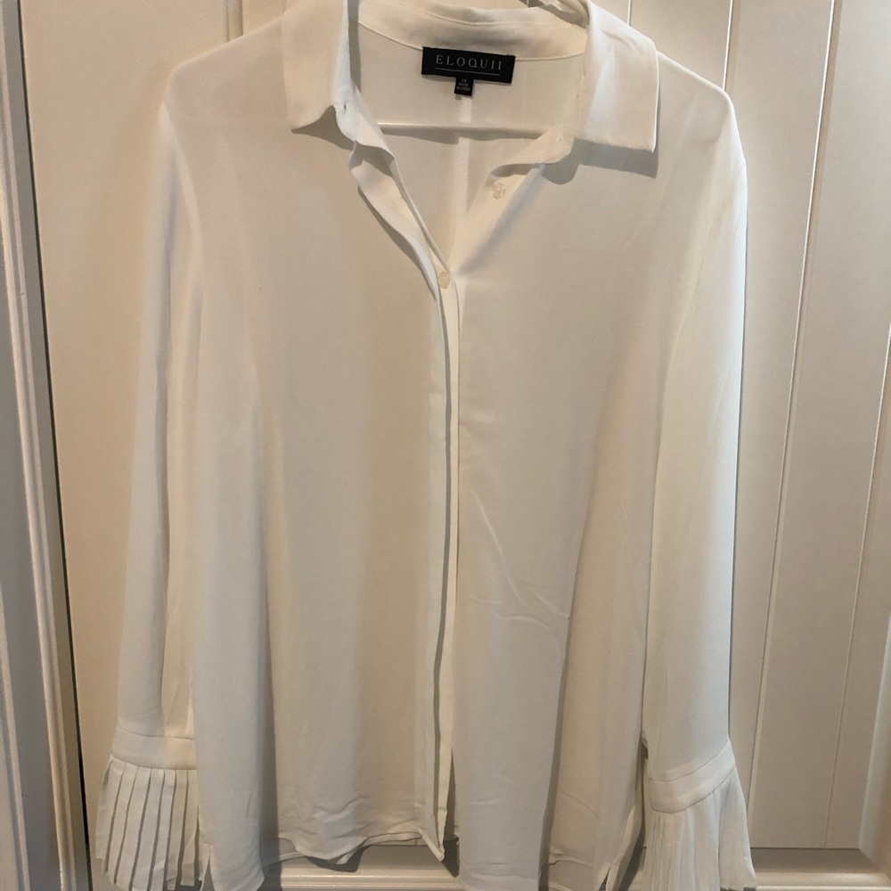 NWT ELOQUII white button-down blouse